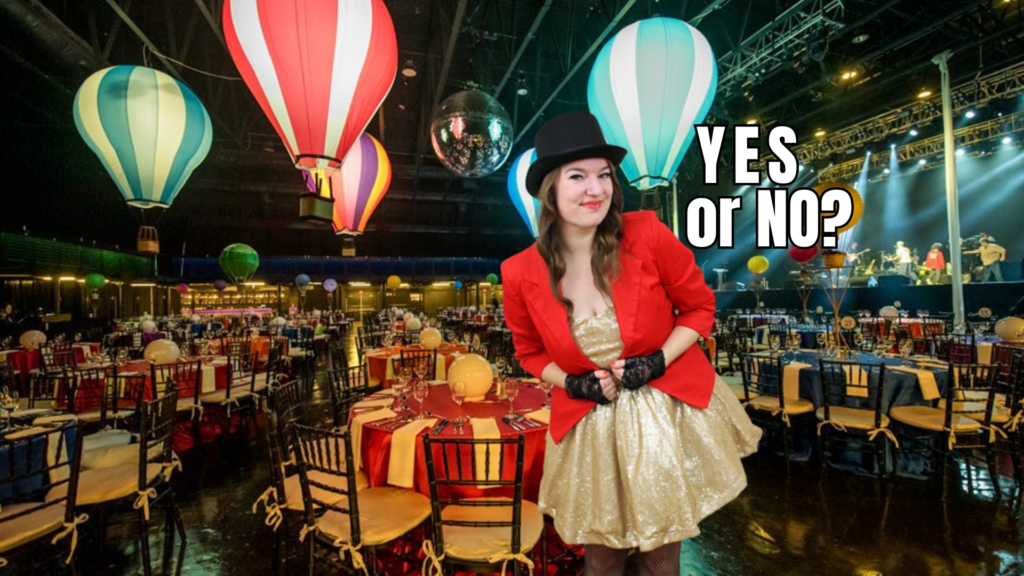 Elegant fundraising event setup showcasing intentional lighting and décor